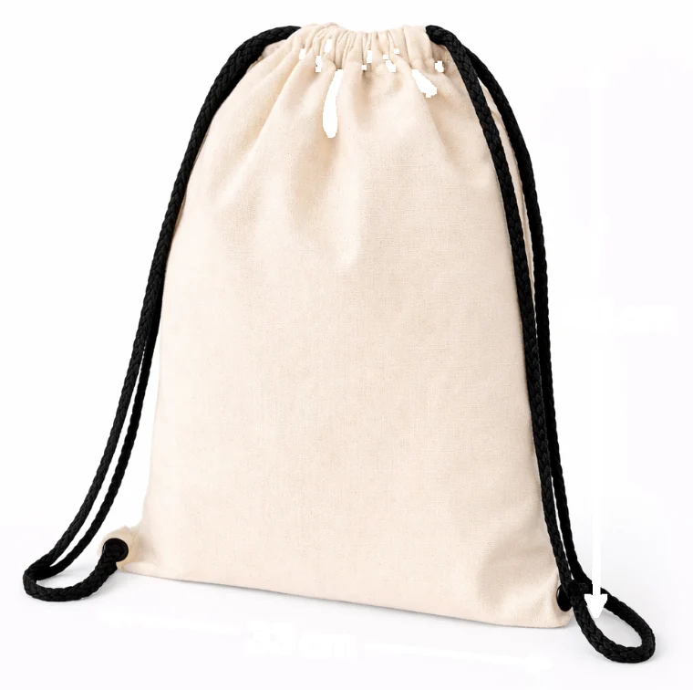 Morral de algodón tipo bandolera, 33×40 cm