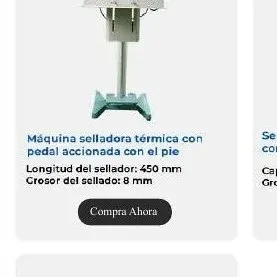 Máquina selladora térmica con pedal