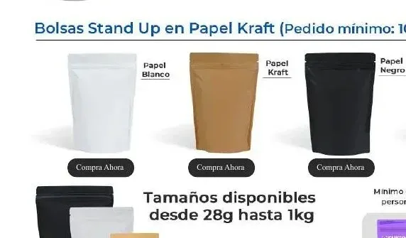 Bolsas Stand Up en papel kraft