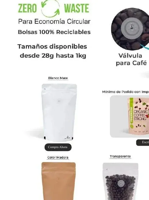 Bolsa Stand Up reciclable tamaño regular con válvula