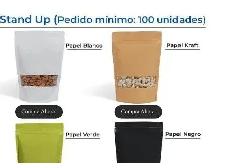 Bolsas Stand Up con ventana rectangular